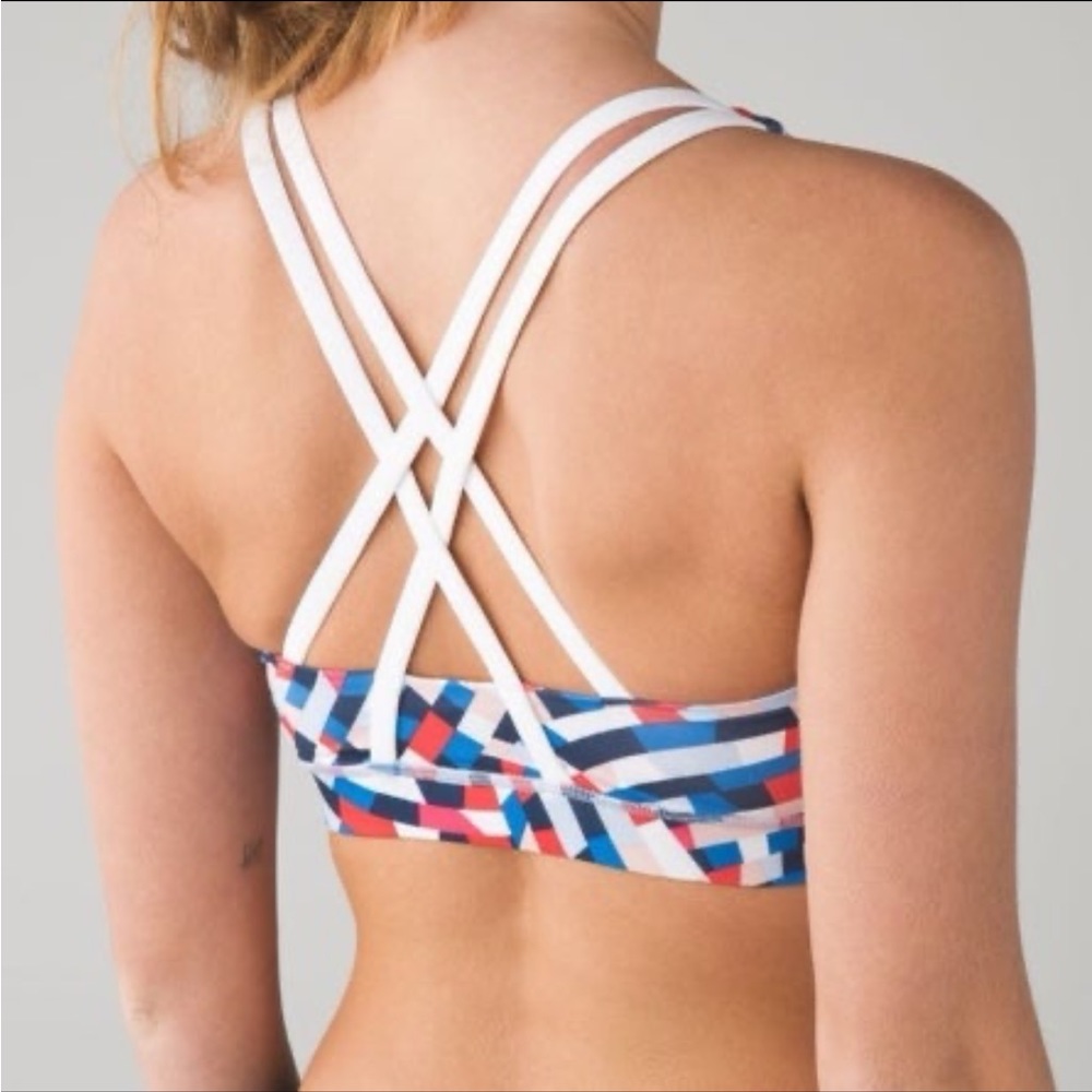 Lululemon Energy Bra Capoeira Multi / White, size 6